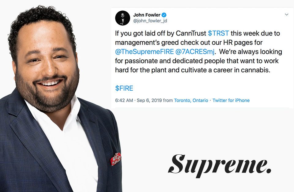 Supreme-Cannabis-Founder-John-Fowler-Steps-Up-Offering-Industry-Jobs-to-CannTrust-Layoffs